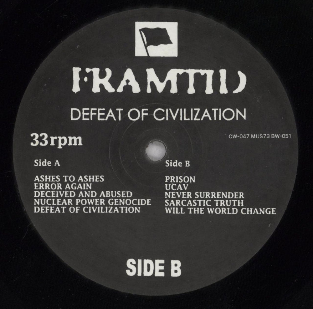 Framtid Defeat Of Civilization Japanese vinyl LP album (LP record) 59BLPDE840306