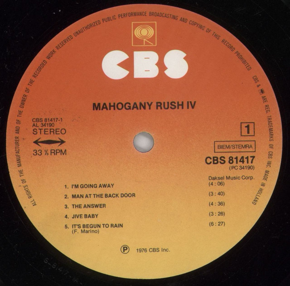 Frank Marino & Mahogany Rush Mahogany Rush IV UK vinyl LP album (LP record) FKOLPMA393276