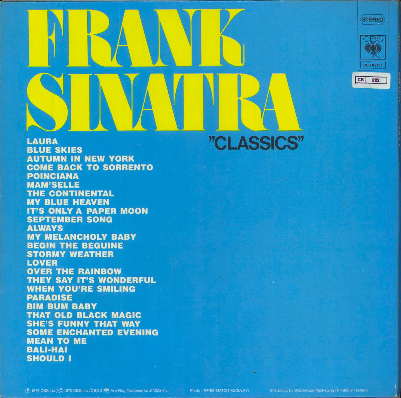 Frank Sinatra Classics Dutch 2-LP vinyl record set (Double LP Album)