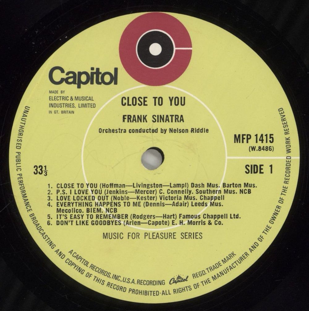 Frank Sinatra Close To You UK vinyl LP album (LP record) FRSLPCL382418