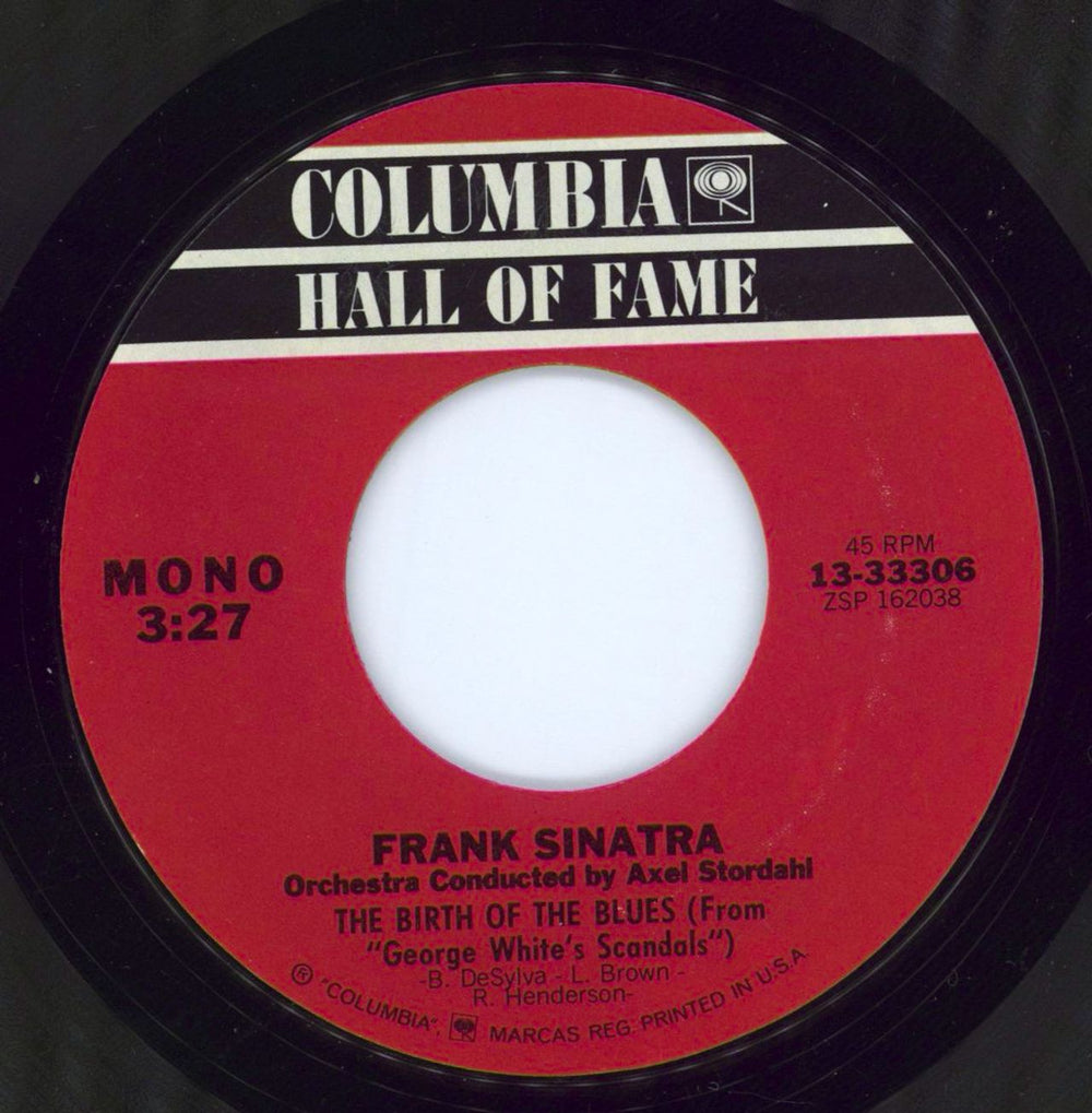 Frank Sinatra The Birth Of The Blues US 7" vinyl single (7 inch record / 45) 13-33306