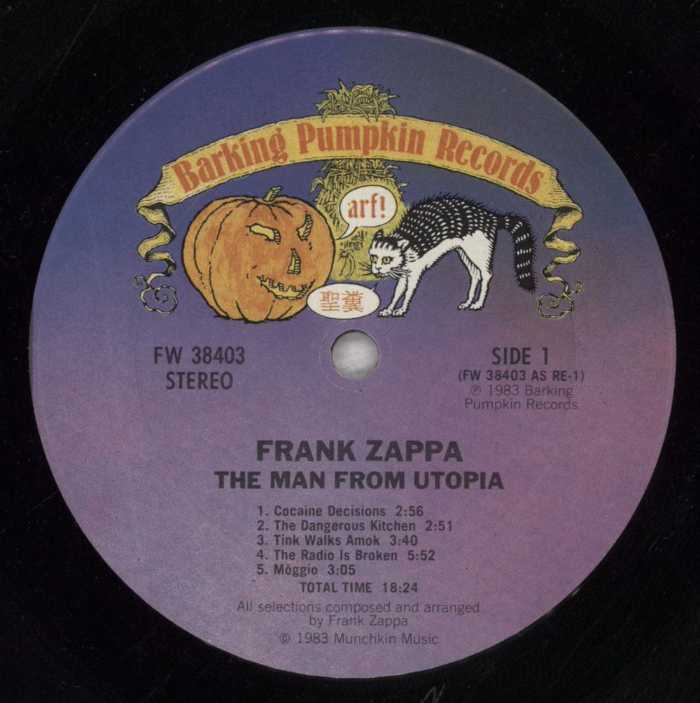 Frank Zappa The Man From Utopia US vinyl LP album (LP record) ZAPLPTH847428