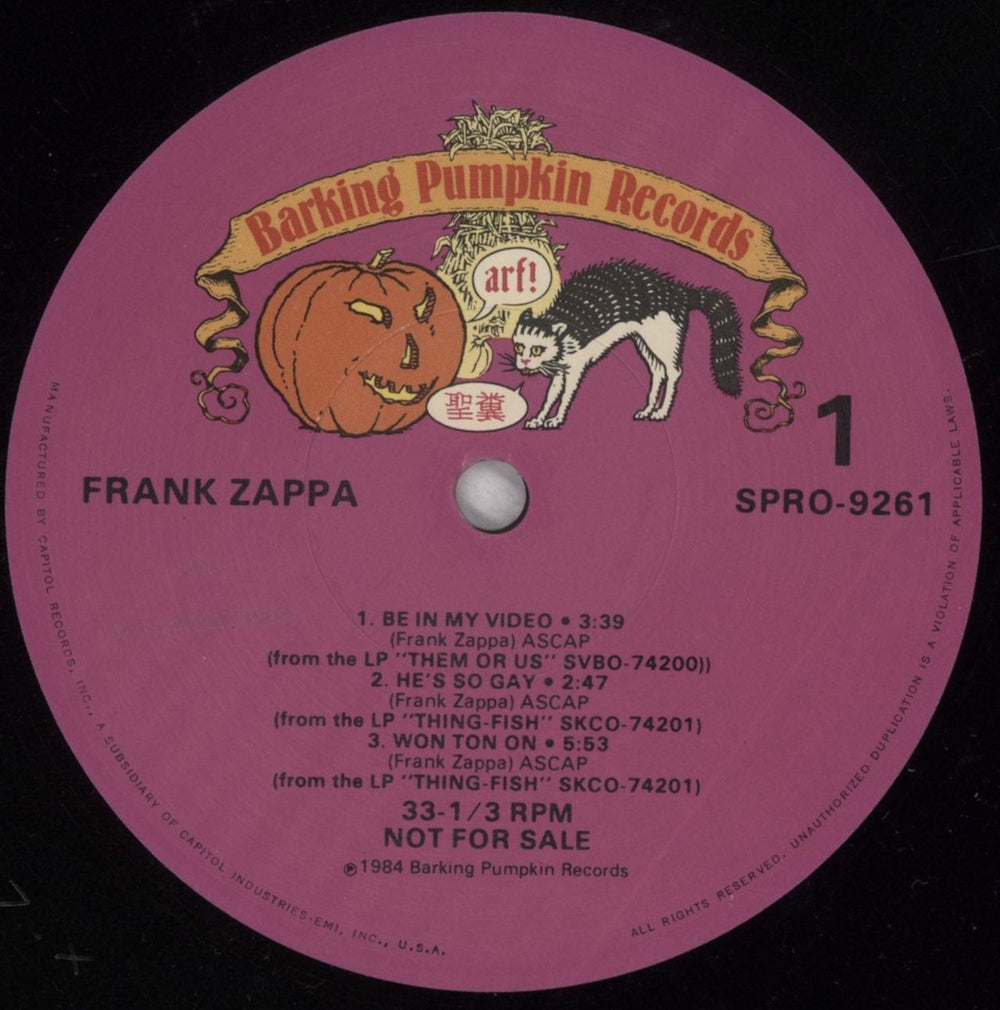 Frank Zappa Them Or Us - EX US Promo 12" vinyl single (12 inch record / Maxi-single) ZAP12TH837446