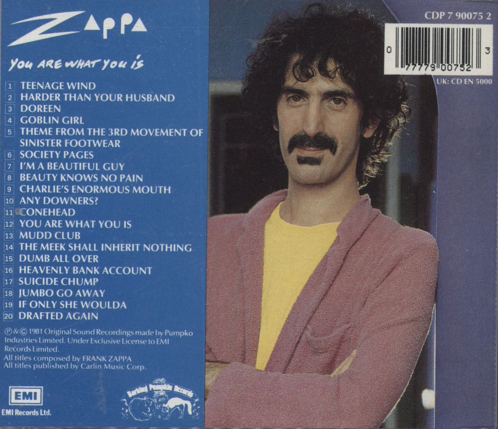 Frank Zappa You Are What You Is UK CD album (CDLP) 077779007523