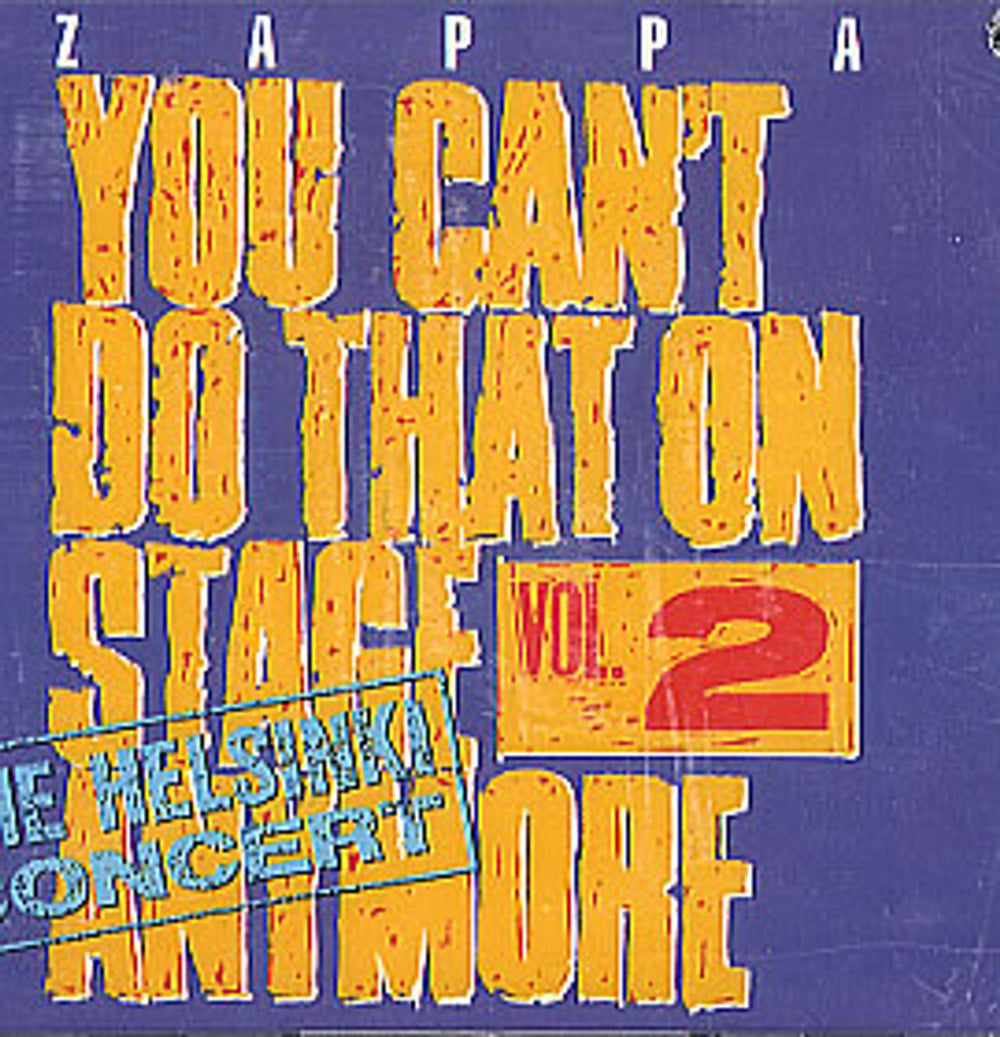 Frank Zappa You Can't Do That On Stage Anymore Vol. 2 UK 2 CD album set (Double CD) RCD10083/4