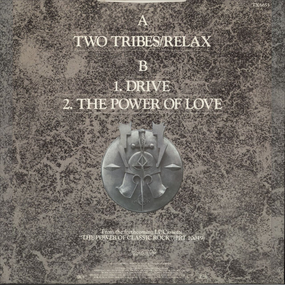 Frankie Goes To Hollywood Two Tribes/relax - L.S.O. Version - Promo Sticker UK 12" vinyl single (12 inch record / Maxi-single)