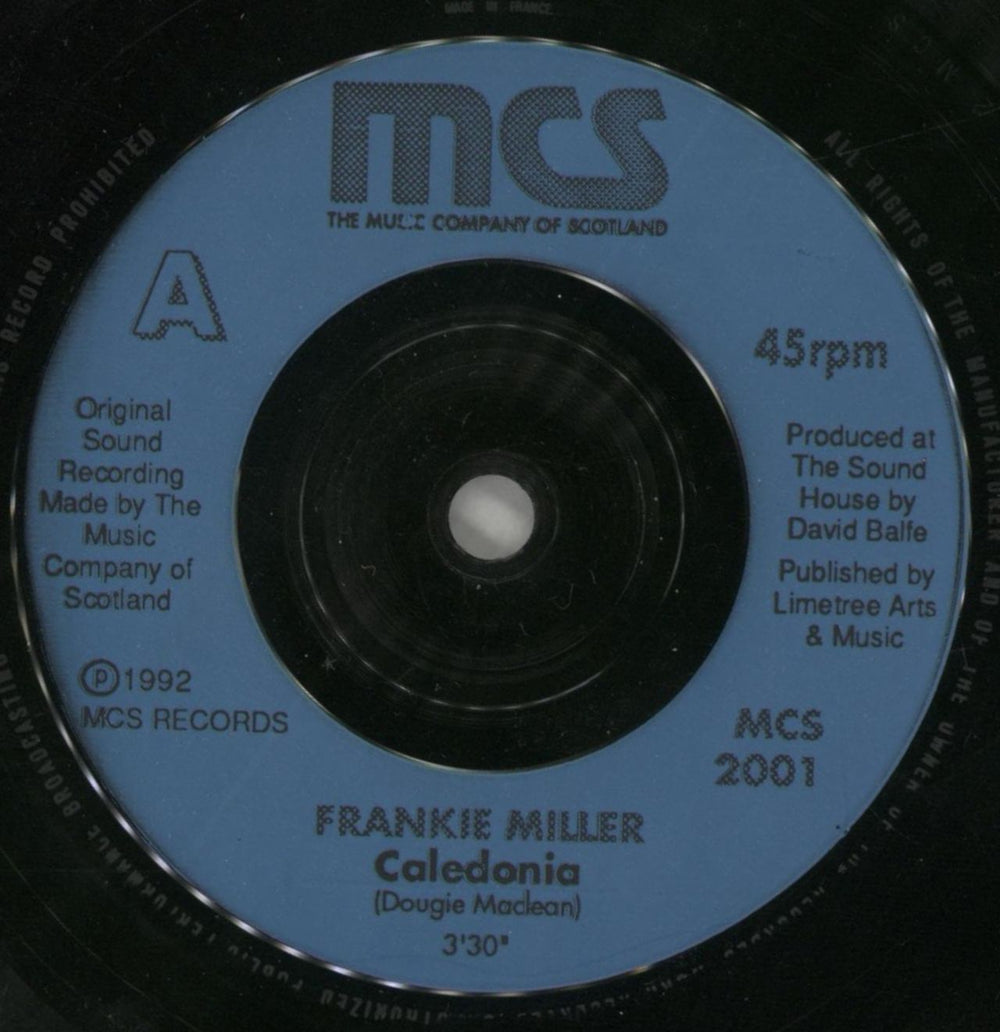Frankie Miller (Rock) Caledonia UK 7" vinyl single (7 inch record / 45) FKM07CA709922