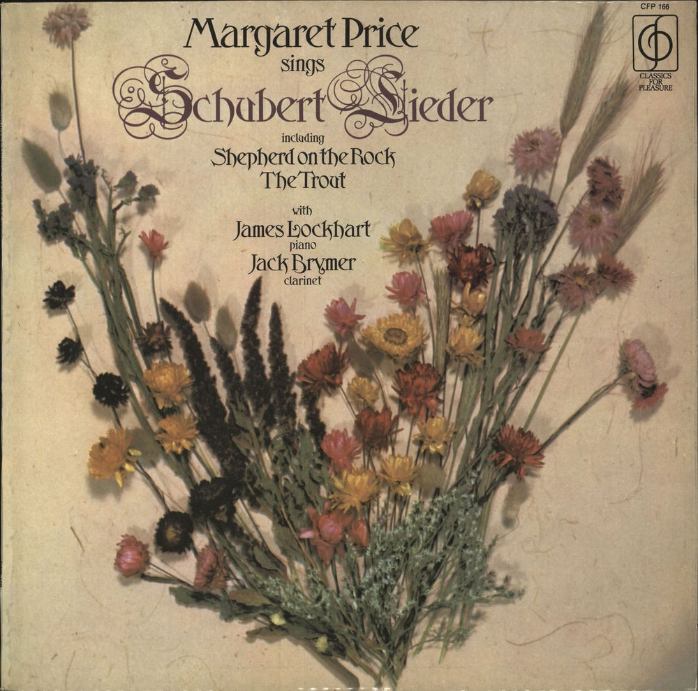 Franz Schubert Margaret Price Sings Schubert Lieder UK vinyl LP album (LP record) CFP166