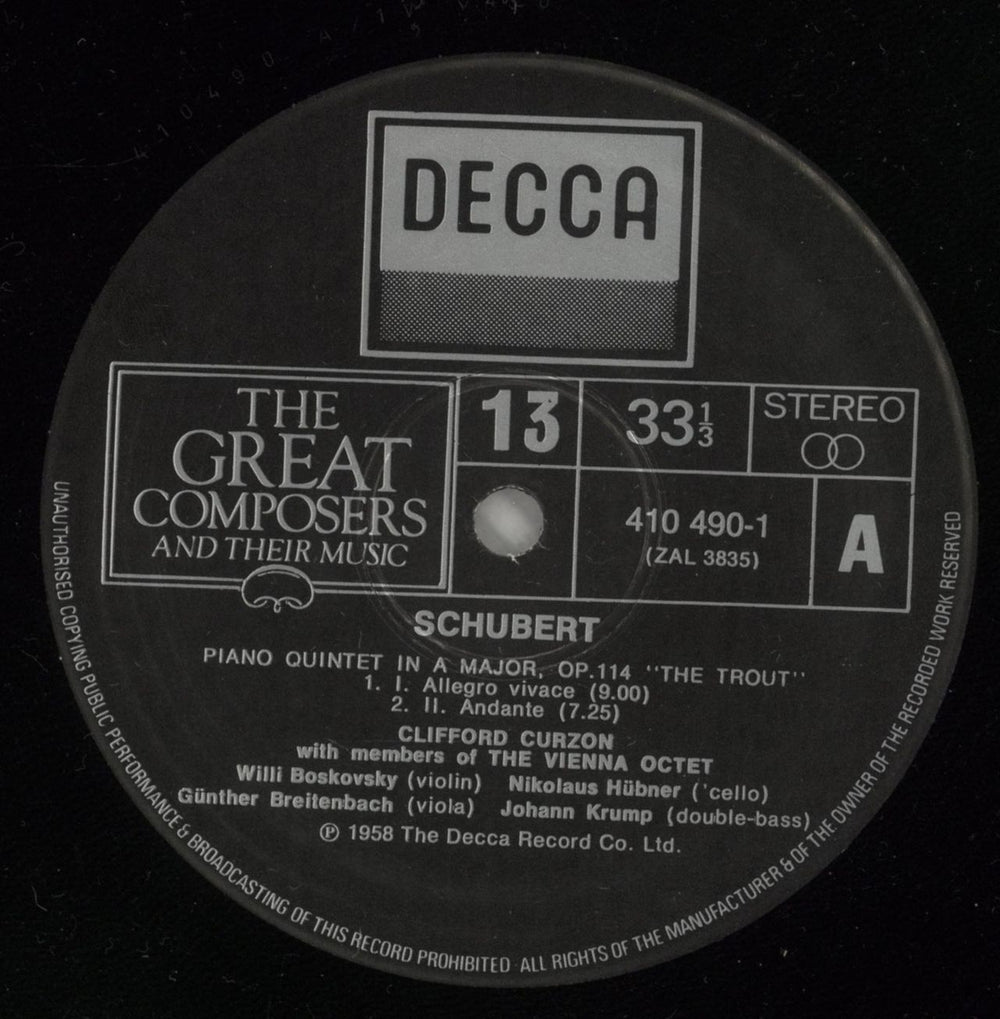 Franz Schubert Piano Quintet In A Major, Opus 114 + Magazine UK vinyl LP album (LP record) FT2LPPI875140