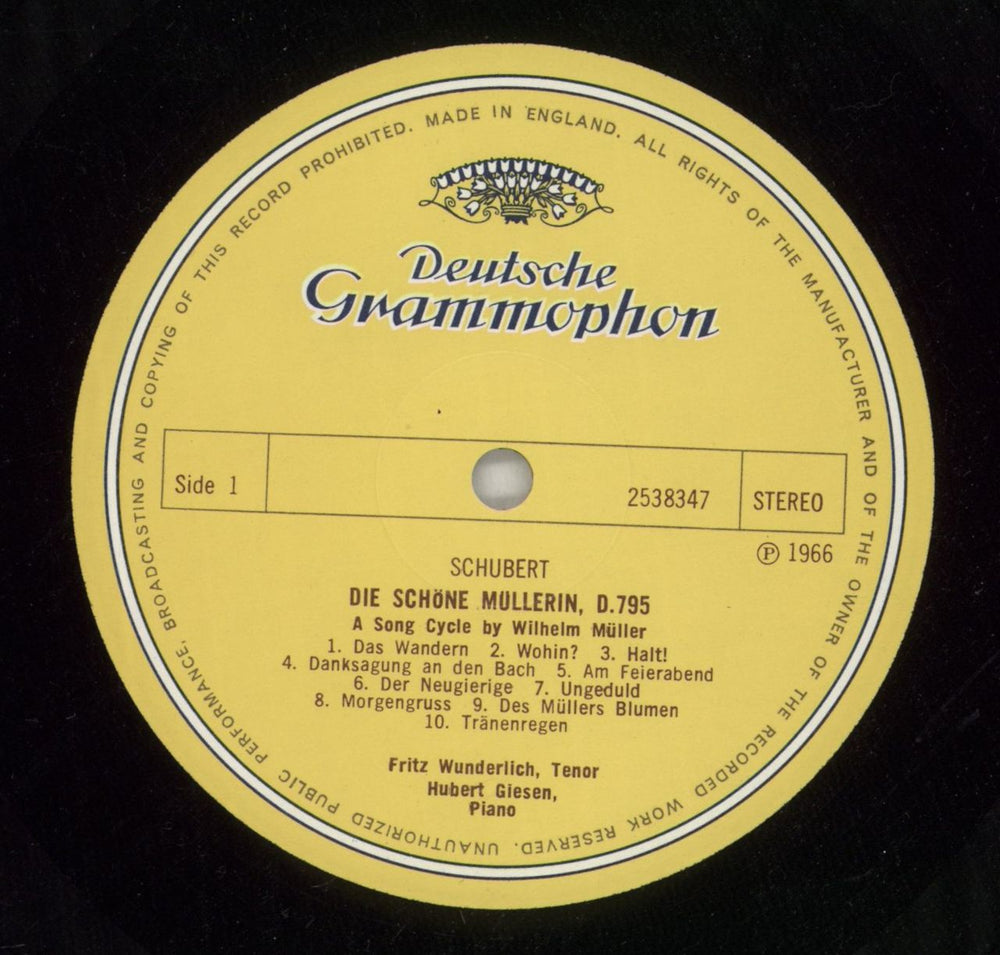 Franz Schubert Schubert: Die Schöne Müllerin UK vinyl LP album (LP record) FT2LPSC869081