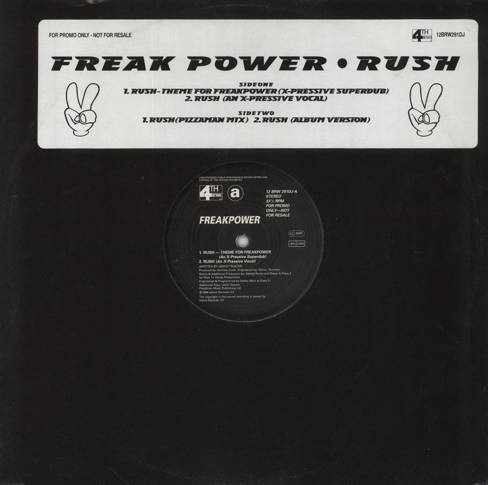 Freak Power Rush UK Promo 12" vinyl single (12 inch record / Maxi-single) 12BRW291DJ