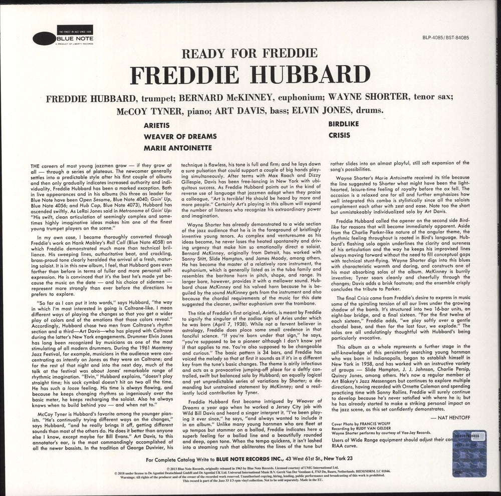 Freddie Hubbard Ready For Freddie - 180gm Vinyl UK vinyl LP album (LP record)