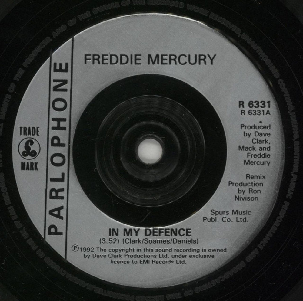 Freddie Mercury In My Defence UK 7" vinyl single (7 inch record / 45) MER07IN11898