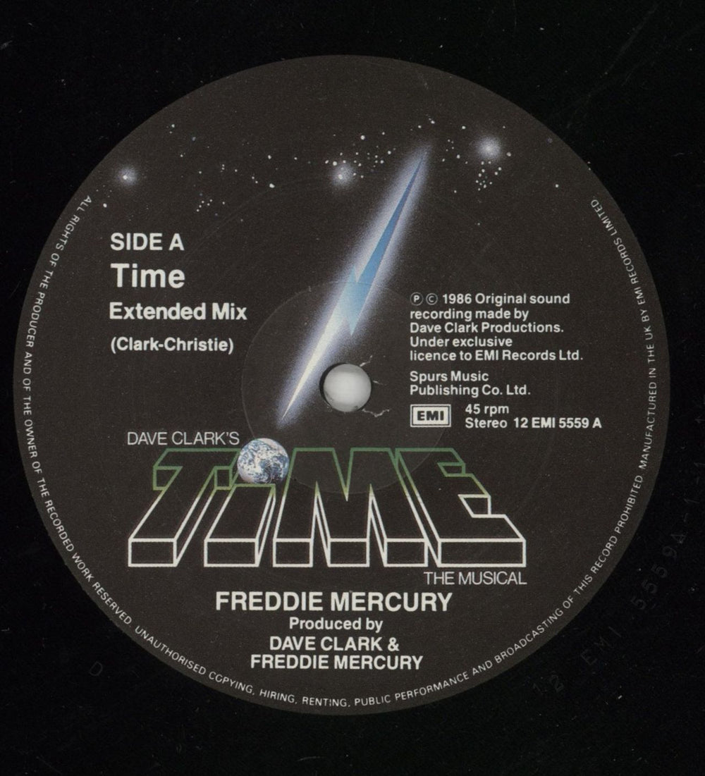 Freddie Mercury Time UK 12" vinyl single (12 inch record / Maxi-single) MER12TI07046