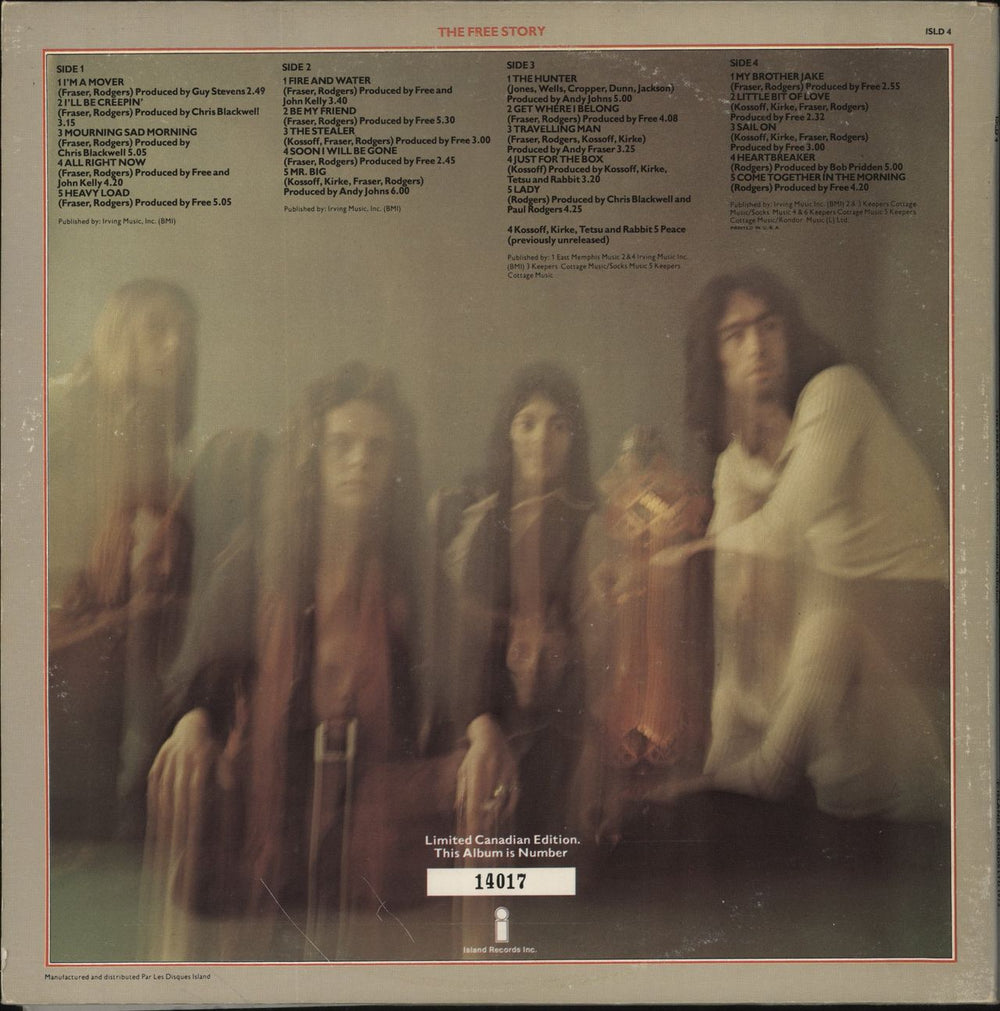 Free The Free Story - Numbered - EX Canadian 2-LP vinyl record set (Double LP Album)