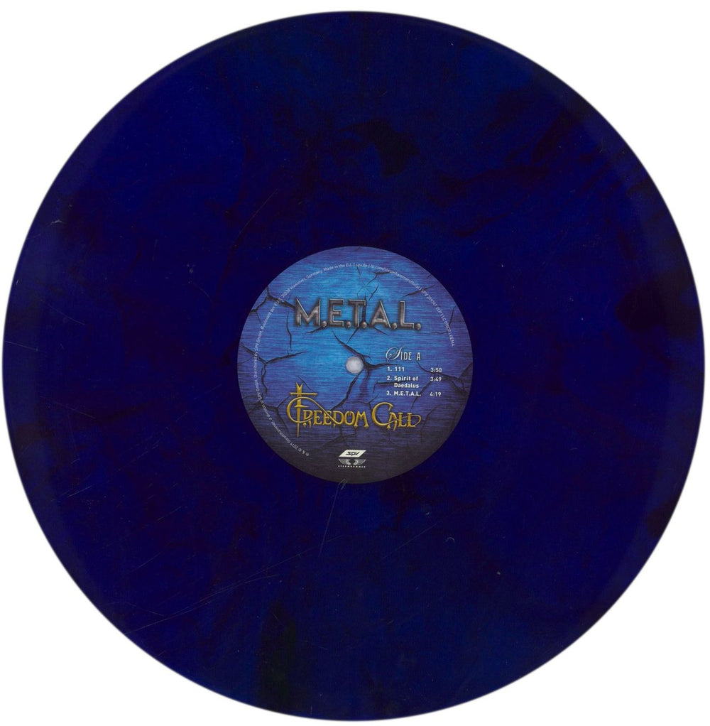 Freedom Call M.E.T.A.L. - Blue/Black Marbled Vinyl UK 2-LP vinyl record set (Double LP Album) 66K2LME839578