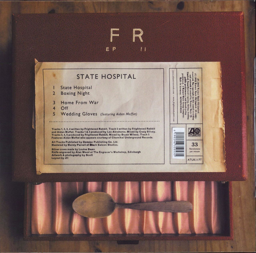 Frightened Rabbit State Hospital - Silver Vinyl - RSD22 UK 12" vinyl single (12 inch record / Maxi-single)