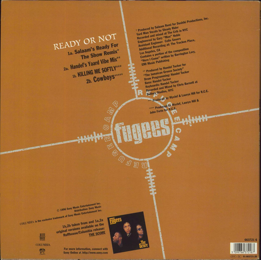 Fugees Ready Or Not UK 12" vinyl single (12 inch record / Maxi-single) 5099766372167