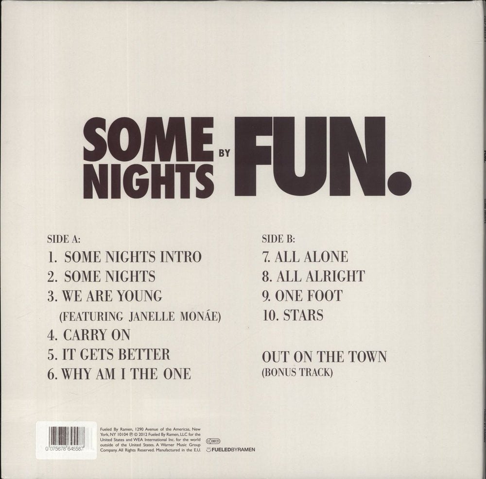 Fun. Some Nights - Silver Vinyl UK vinyl LP album (LP record) 075678645587