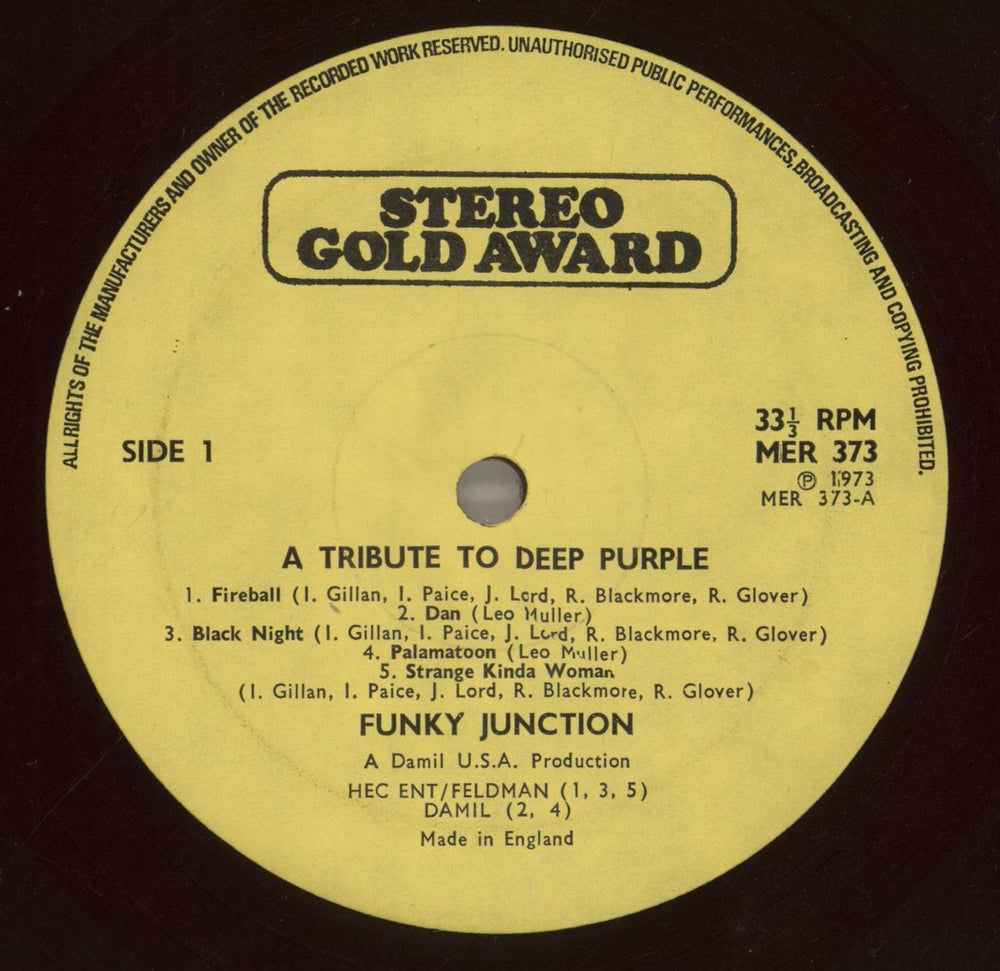 Funky Junction Play A Tribute To Deep Purple - VG UK vinyl LP album (LP record) FW3LPPL776701