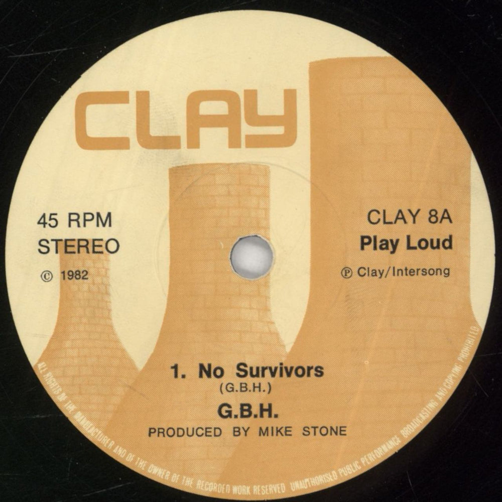 G.B.H. No Survivors UK 7" vinyl single (7 inch record / 45) GBH07NO115078