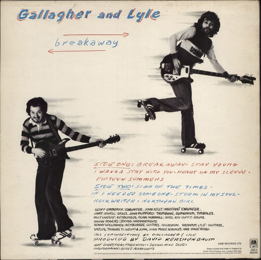 Gallagher And Lyle Breakaway + insert - Hype Stickered Sleeve UK vinyl LP album (LP record)