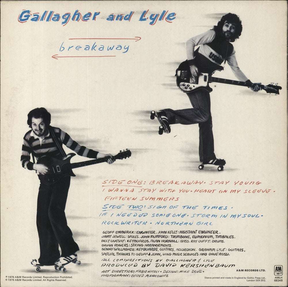 Gallagher And Lyle Breakaway + insert UK vinyl LP album (LP record)