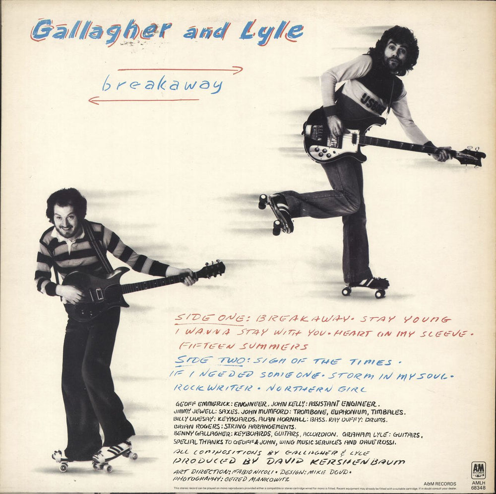 Gallagher And Lyle Breakaway UK vinyl LP album (LP record)