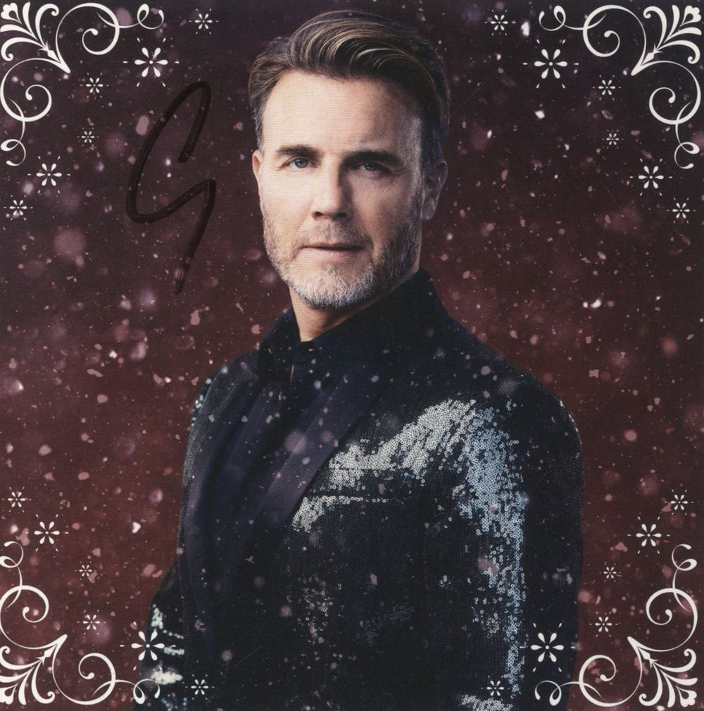 Gary Barlow The Dream Of Christmas - White Marble Vinyl + Signed Art Card UK picture disc LP (vinyl picture disc album)