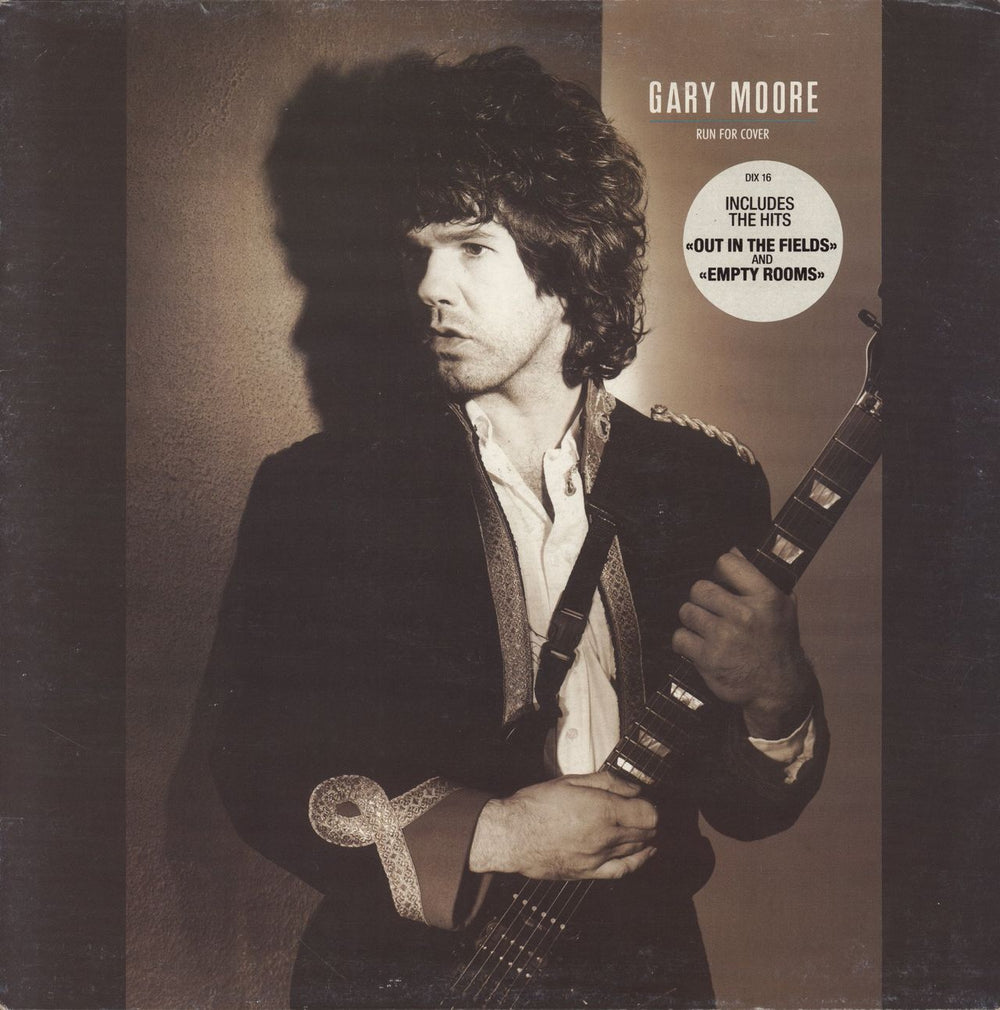 Gary Moore Run For Cover - Stickered Sleeve UK vinyl LP album (LP record) DIX16