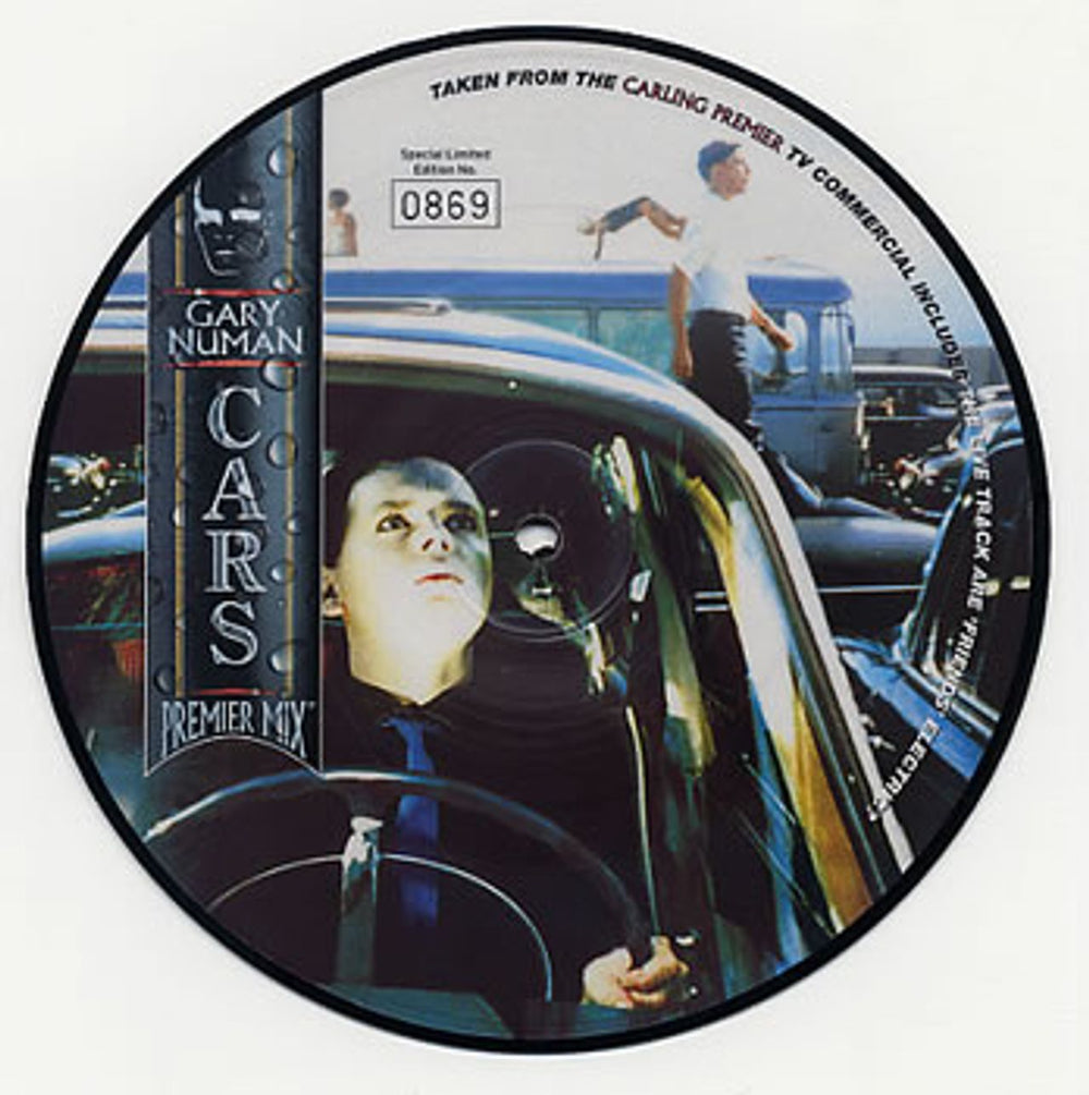 Gary Numan Cars (Premier Mix) UK 7" vinyl picture disc (7 inch picture disc single) PRM1