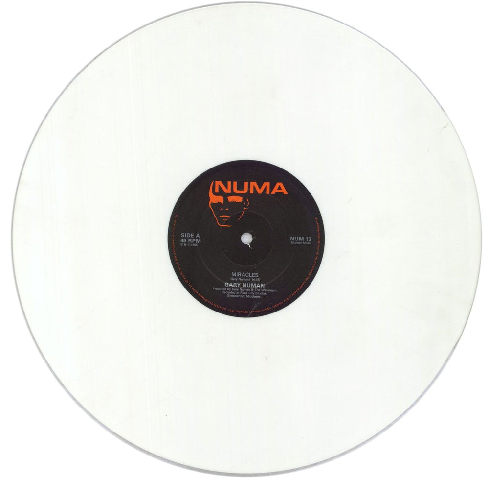 Gary Numan Miracles - White Vinyl UK 12" vinyl single (12 inch record / Maxi-single) NUM12MI104200