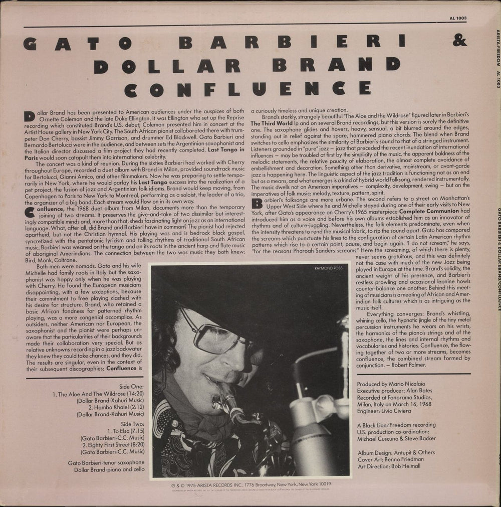 Gato Barbieri Confluence US vinyl LP album (LP record)