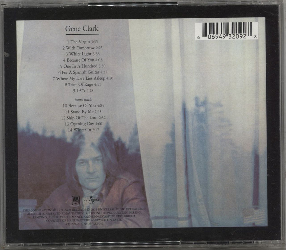 Gene Clark Gene Clark UK CD album (CDLP) 606949320928