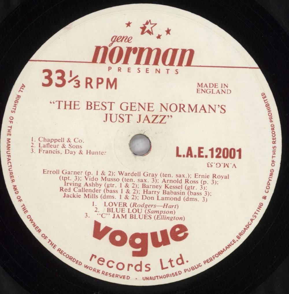 Gene Norman The Best Of Gene Norman's Just Jazz UK vinyl LP album (LP record) QJYLPTH840322