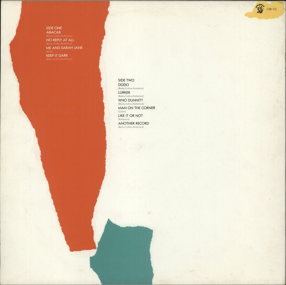 Genesis Abacab - Y/R/G/G Sleeve UK vinyl LP album (LP record)