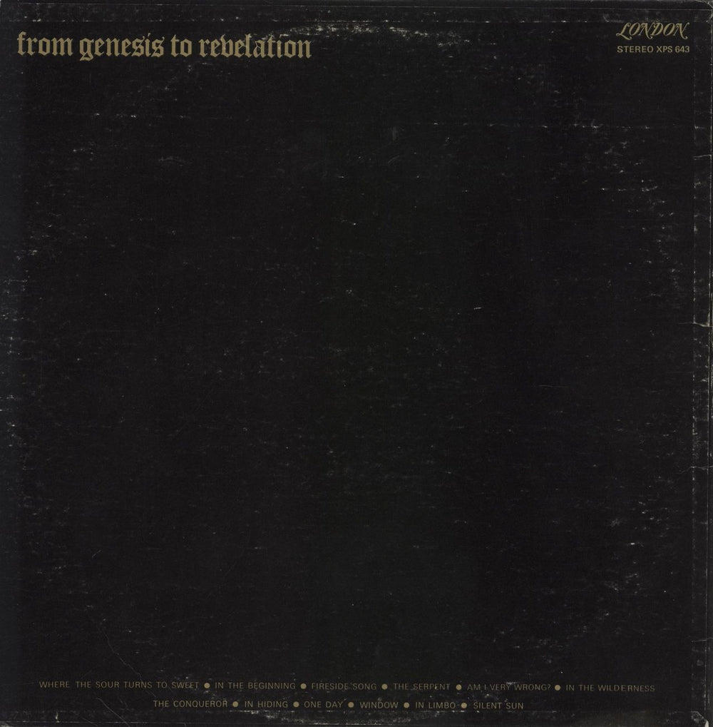 Genesis From Genesis To Revelation Canadian vinyl LP album (LP record)
