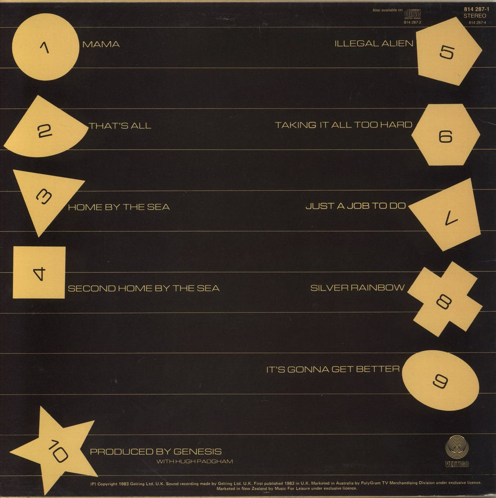 Genesis Genesis Australian vinyl LP album (LP record)