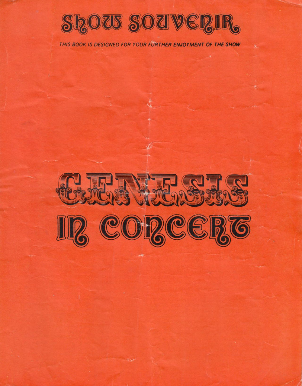 Genesis In Concert - Show Souvenir 1973 UK tour programme TOUR PROGRAMME