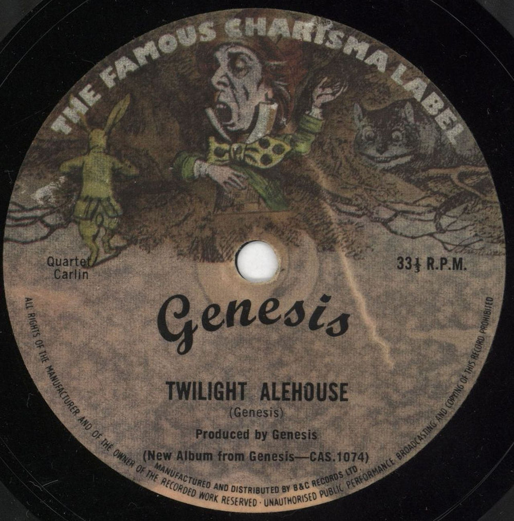 Genesis Twilight Alehouse UK 7" vinyl single (7 inch record / 45) FLEXI