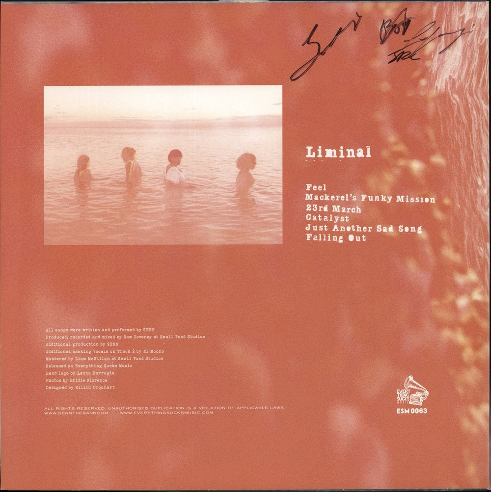 GENN  Liminal - Blue & White Vinyl - Autographed UK 12" vinyl single (12 inch record / Maxi-single)