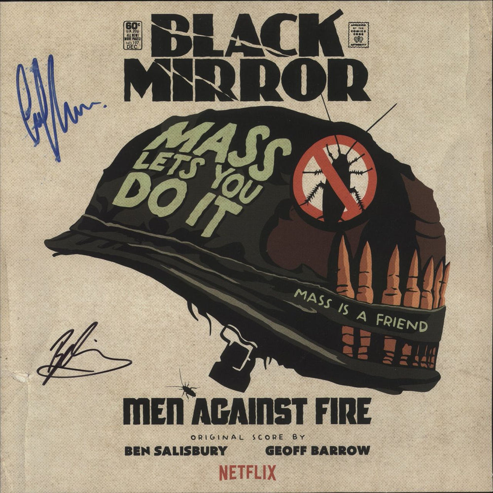 Geoff Barrow Black Mirror: Men Against Fire [Original Score] - Dark Green Vinyl - Autographed UK vinyl LP album (LP record) INV172LP
