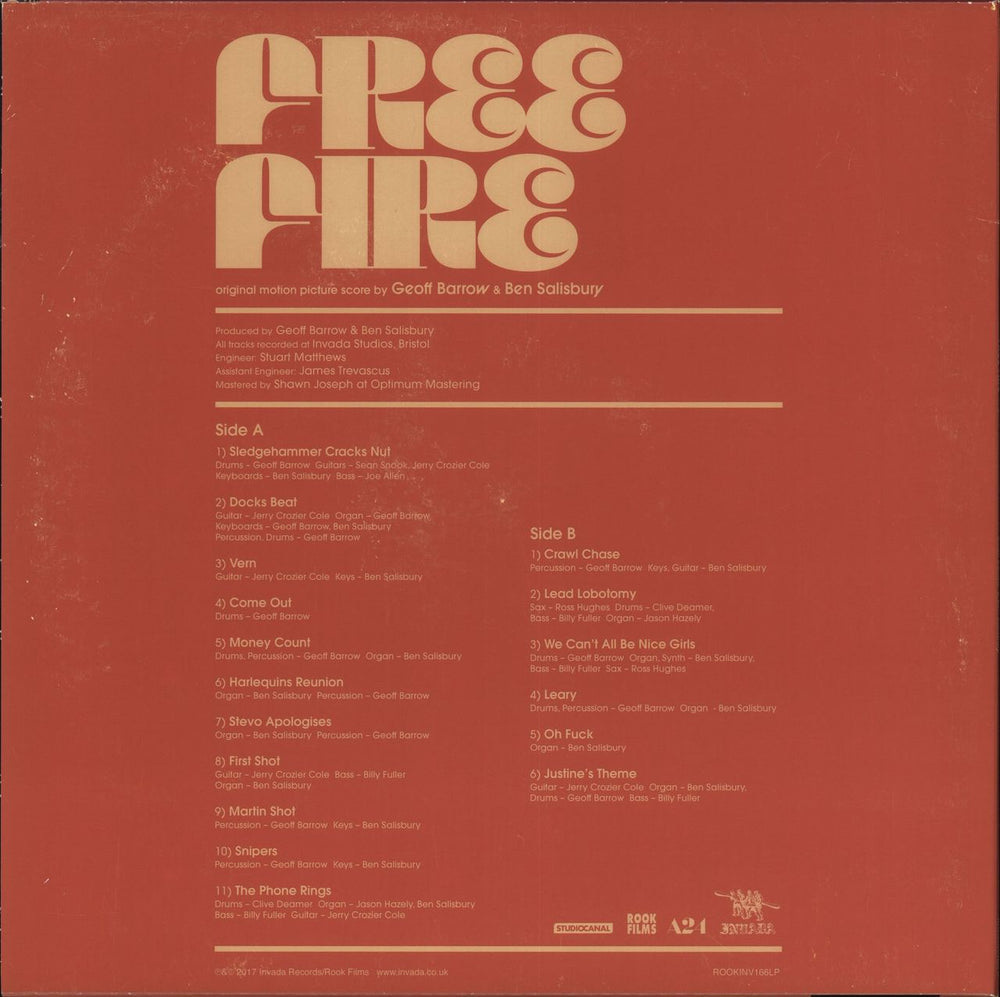 Geoff Barrow Free Fire - Clear & Red Vinyl UK vinyl LP album (LP record)