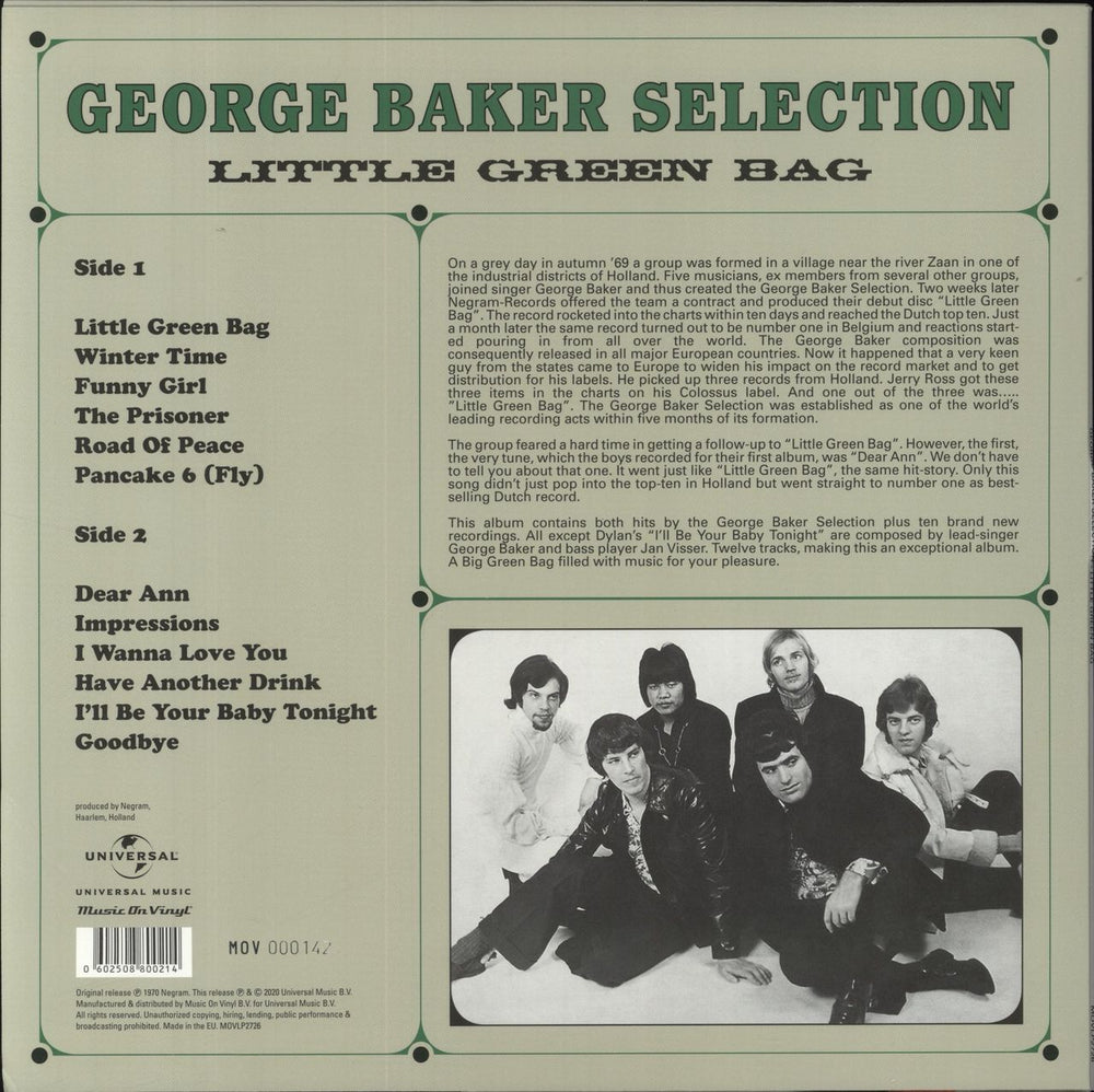 George Baker Selection Little Green Bag - RSD 2020 - 180gm Green Vinyl UK vinyl LP album (LP record) 602508800214