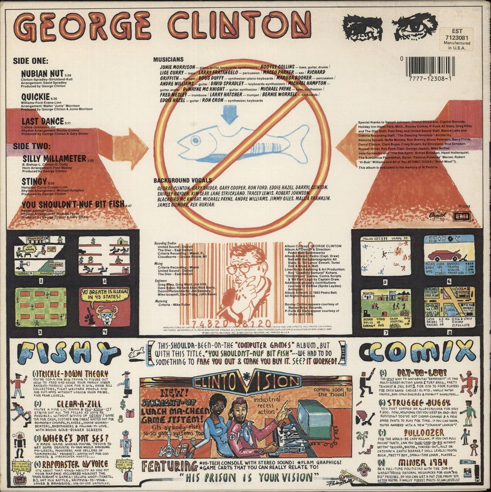George Clinton You Shouldn't-Nuf Bit Fish UK vinyl LP album (LP record) 077771230813