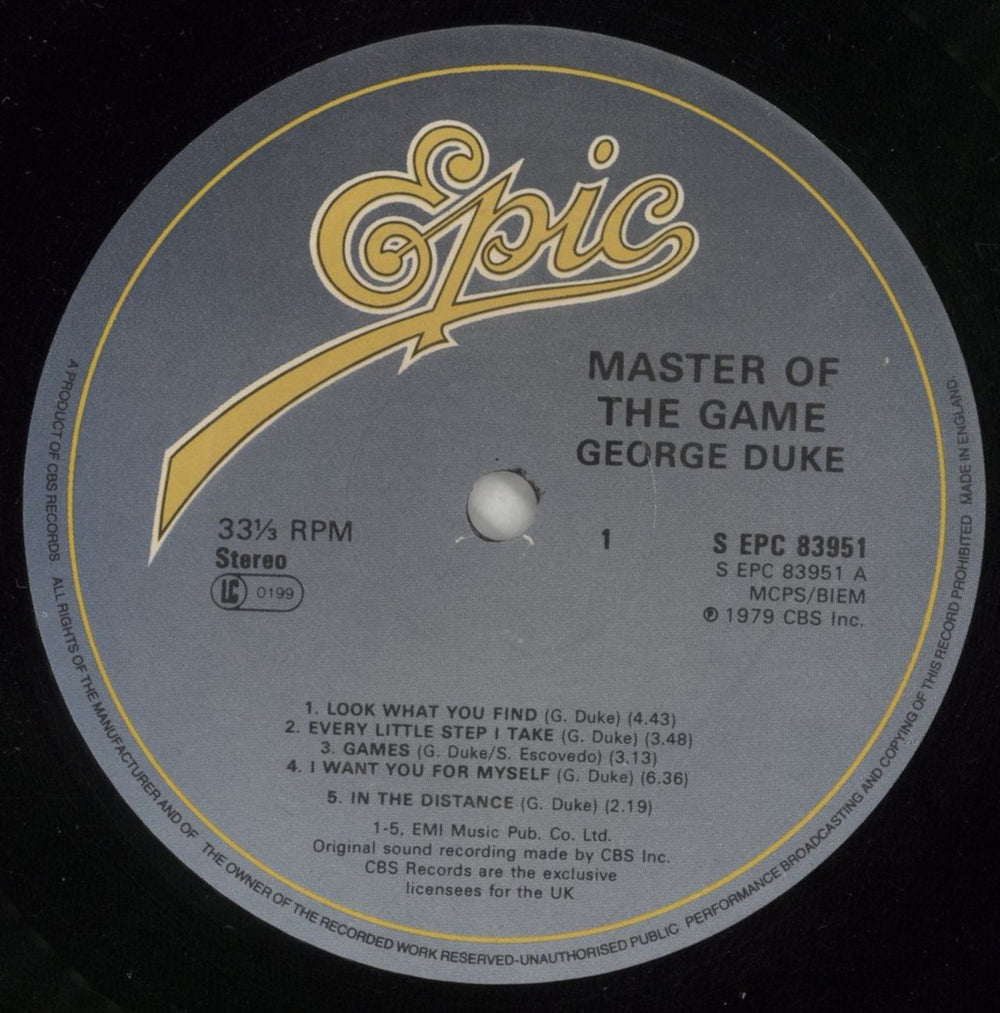 George Duke Master Of The Game UK vinyl LP album (LP record) GA9LPMA607795