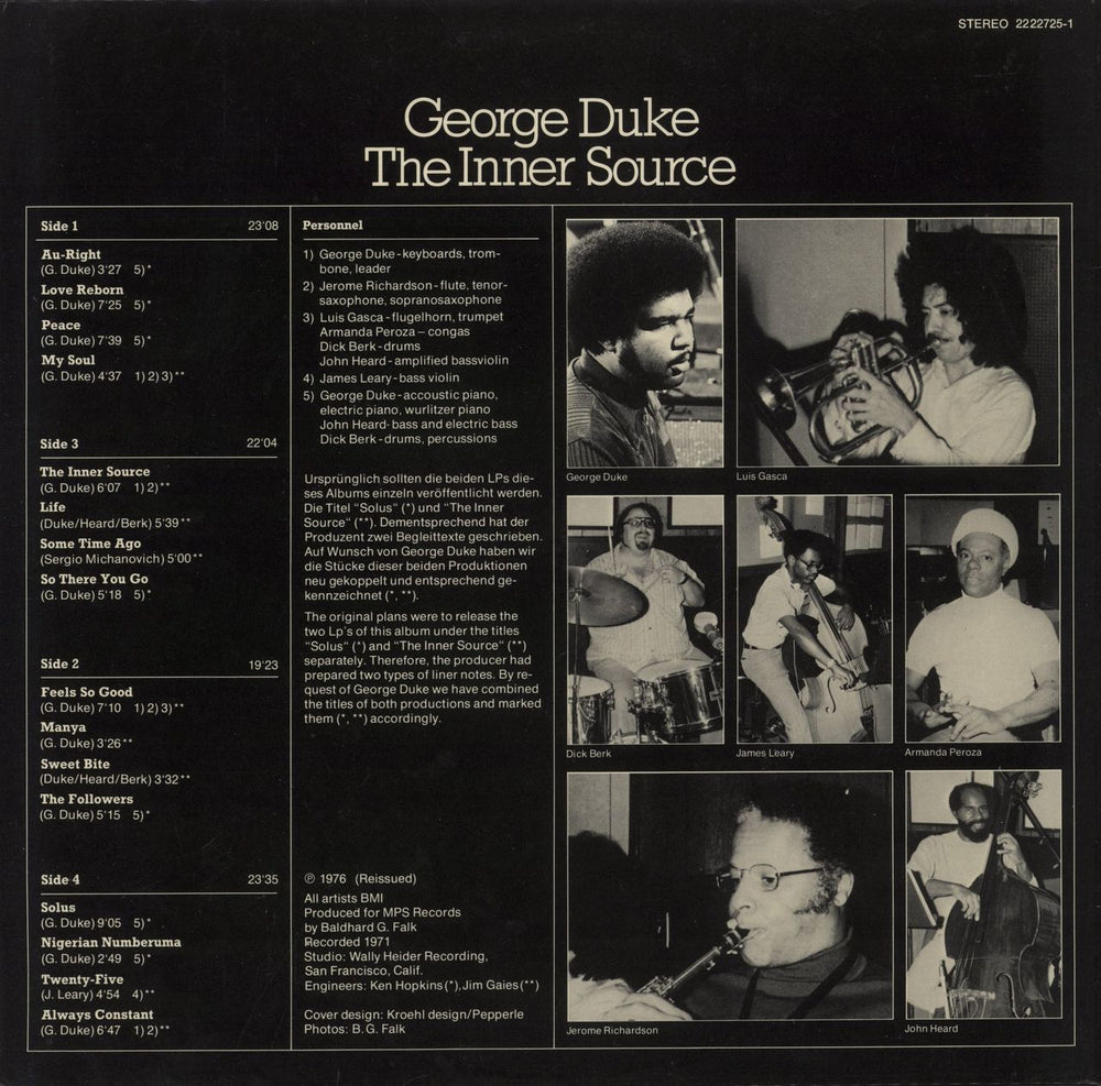 George Duke The Inner Source German 2-LP vinyl record set (Double LP Album)