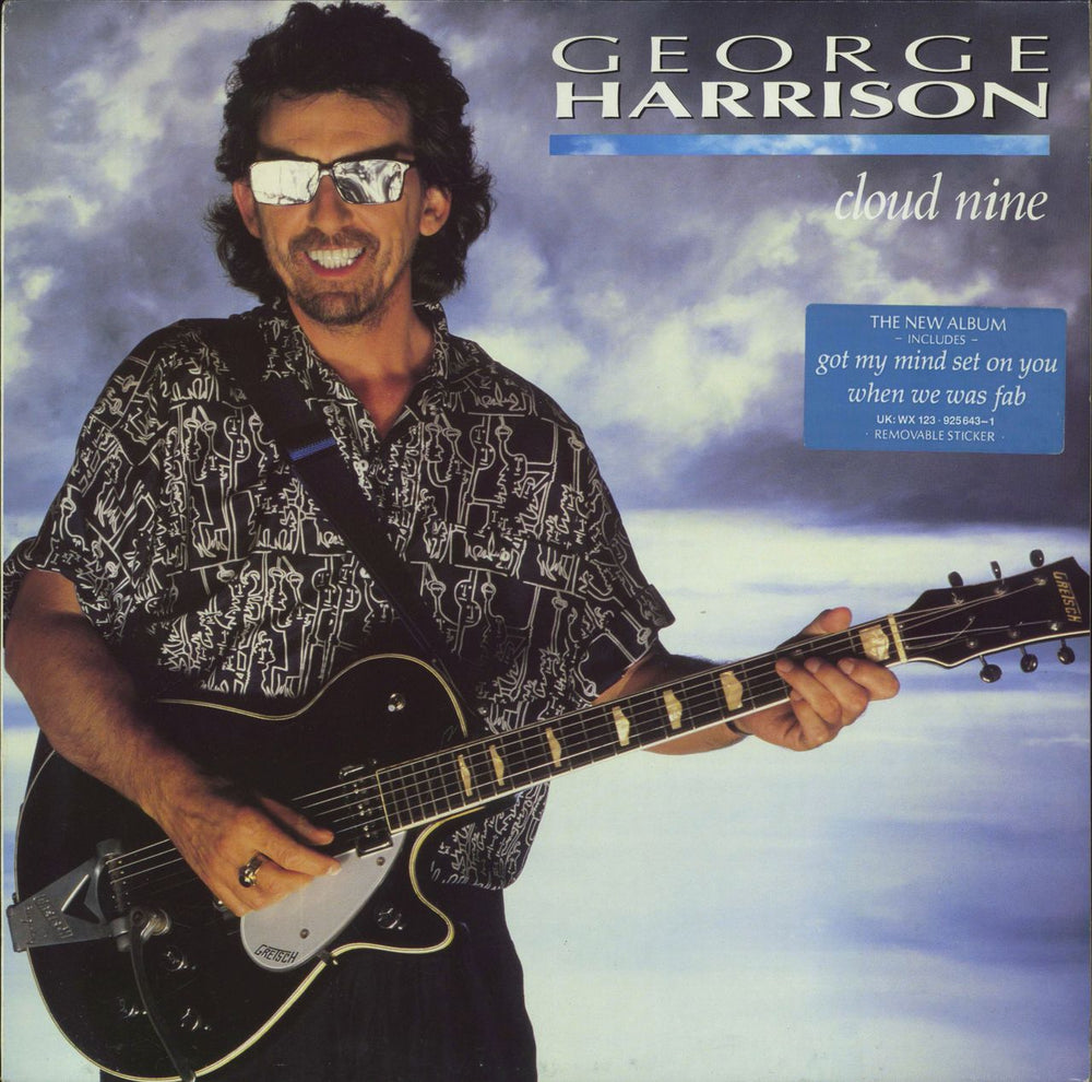 George Harrison Cloud Nine + Hype Sticker UK vinyl LP album (LP record) WX123