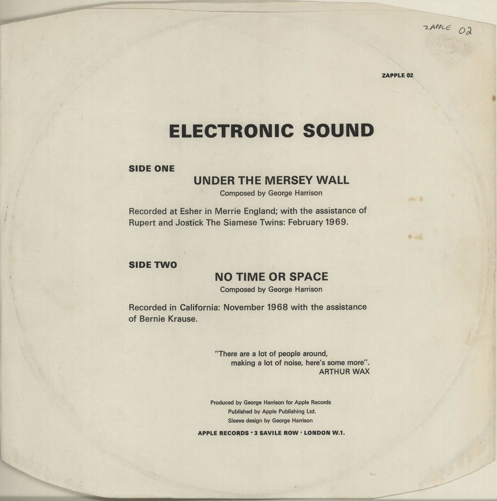 George Harrison Electronic Sound - 1st + inner - VG UK vinyl LP album (LP record)