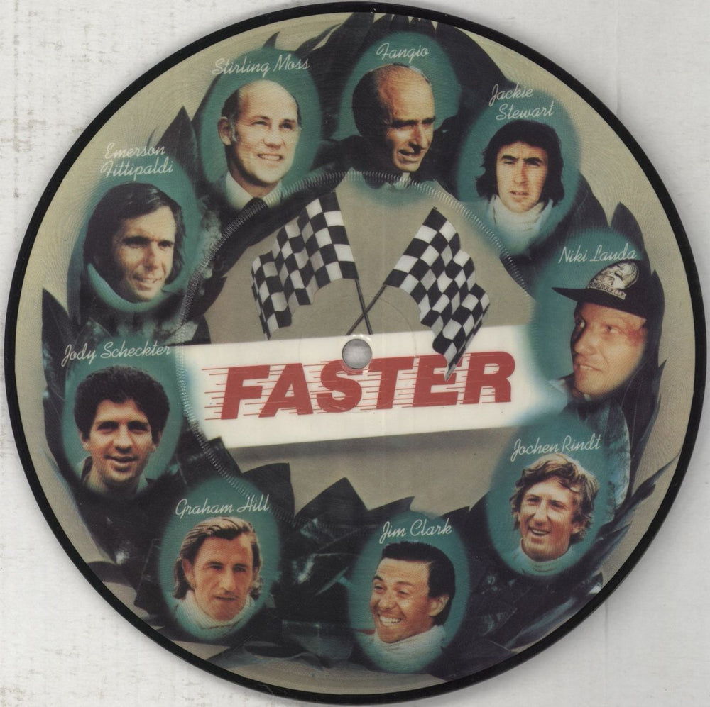 George Harrison Faster + Insert - EX UK 7" vinyl picture disc (7 inch picture disc single) K17423P